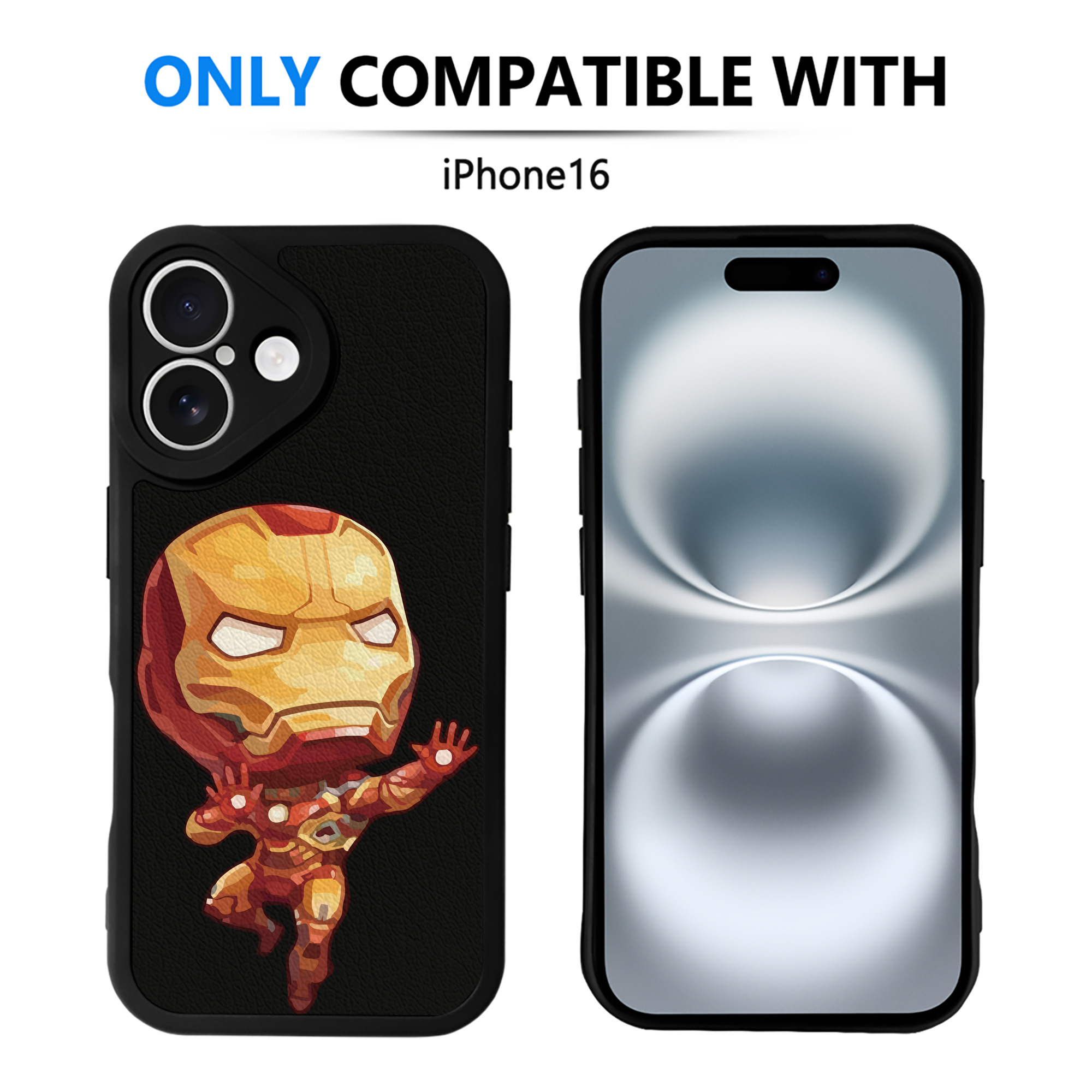 （画像用） アベンジャーズ The Avengers 【iPhone 16シリーズ対応】シリコンスマホケース（レザー調） 材質：シリコン